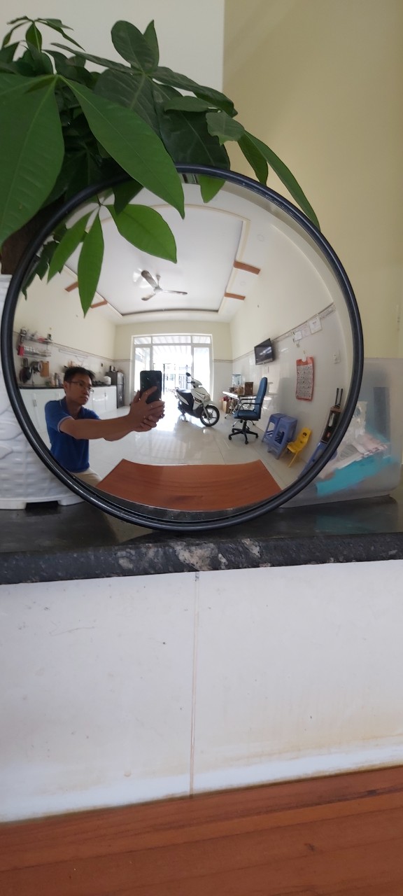 Gương cầu lồi inox 20cm phong thủy, trang trí shop, nhà cửa