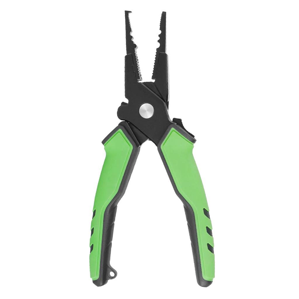 Aluminium Fishing Pliers Split Ring Pliers Fishing Line Cutters Fish Hook Remover Fishermans Pliers with Sheath and Lanyard