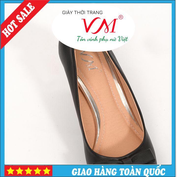 Giày Cao Gót 5 Phân Mũi Nhọn, Họa Tiết Nơ, Màu Đen - HT16B.5F.Đen