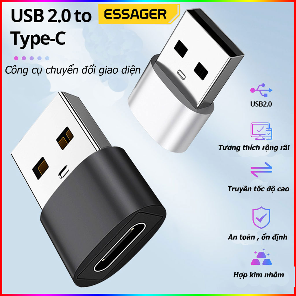 Đầu Chuyển Đổi USB 3.0 Sang Type C . Hàng Chính Hãng ESSAGER