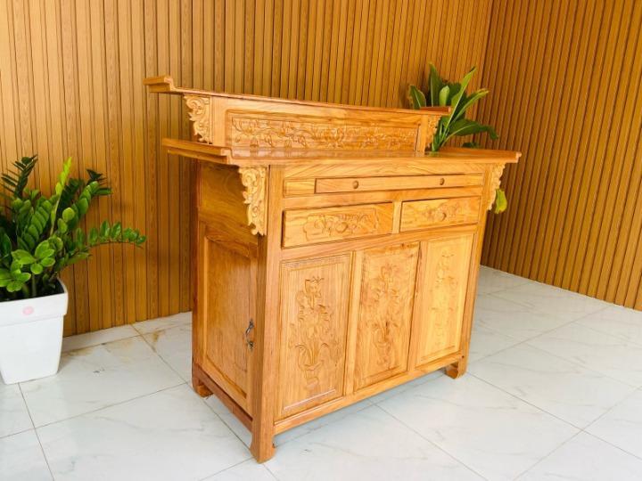 Bàn Thờ Gỗ Gõ Đỏ 2 Tầng  Cao Cấp, bàn thờ gia tiên, có hộc để đồ