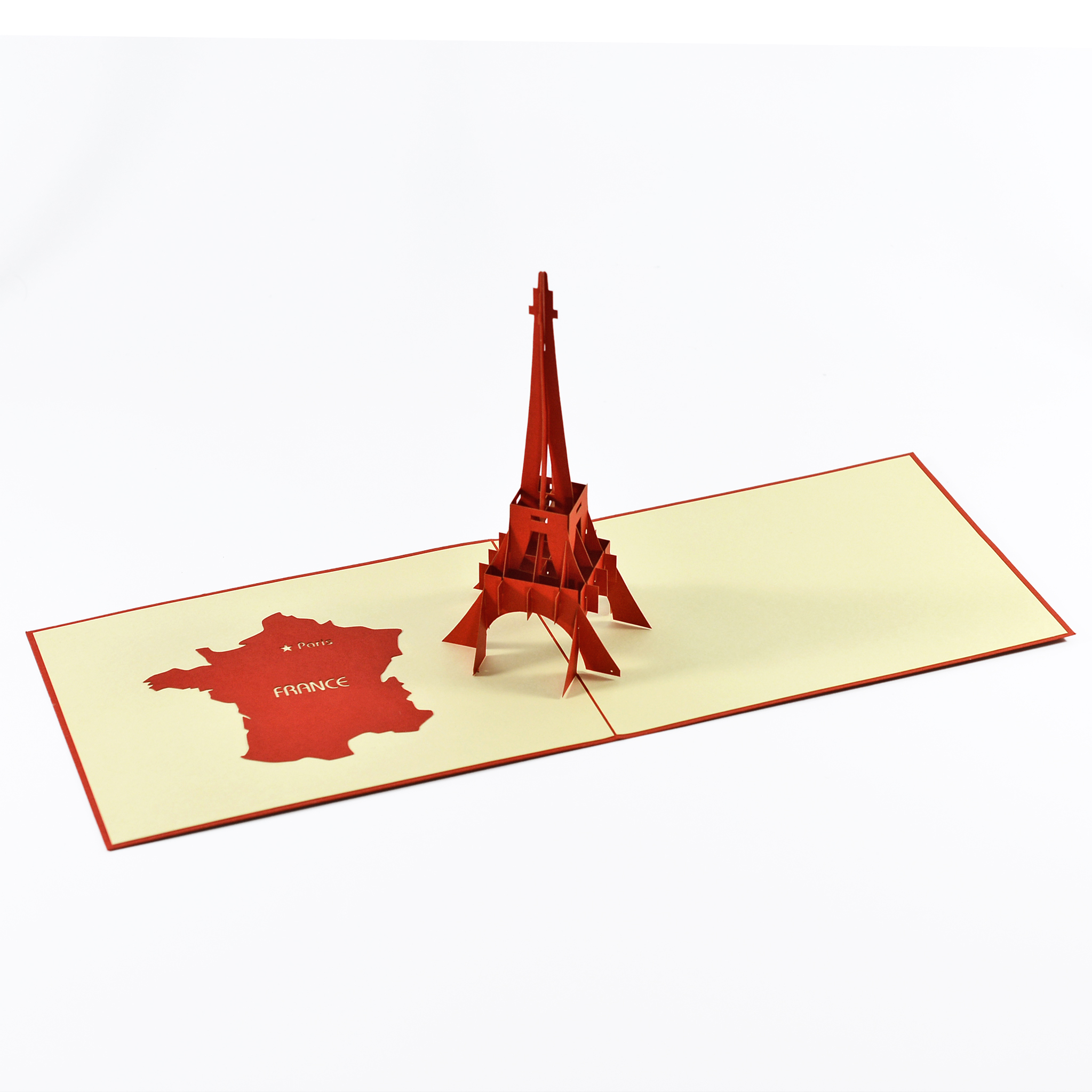 Thiệp nổi 3D handmade  Tháp Eiffel của Pháp Size 10x15cm FB004