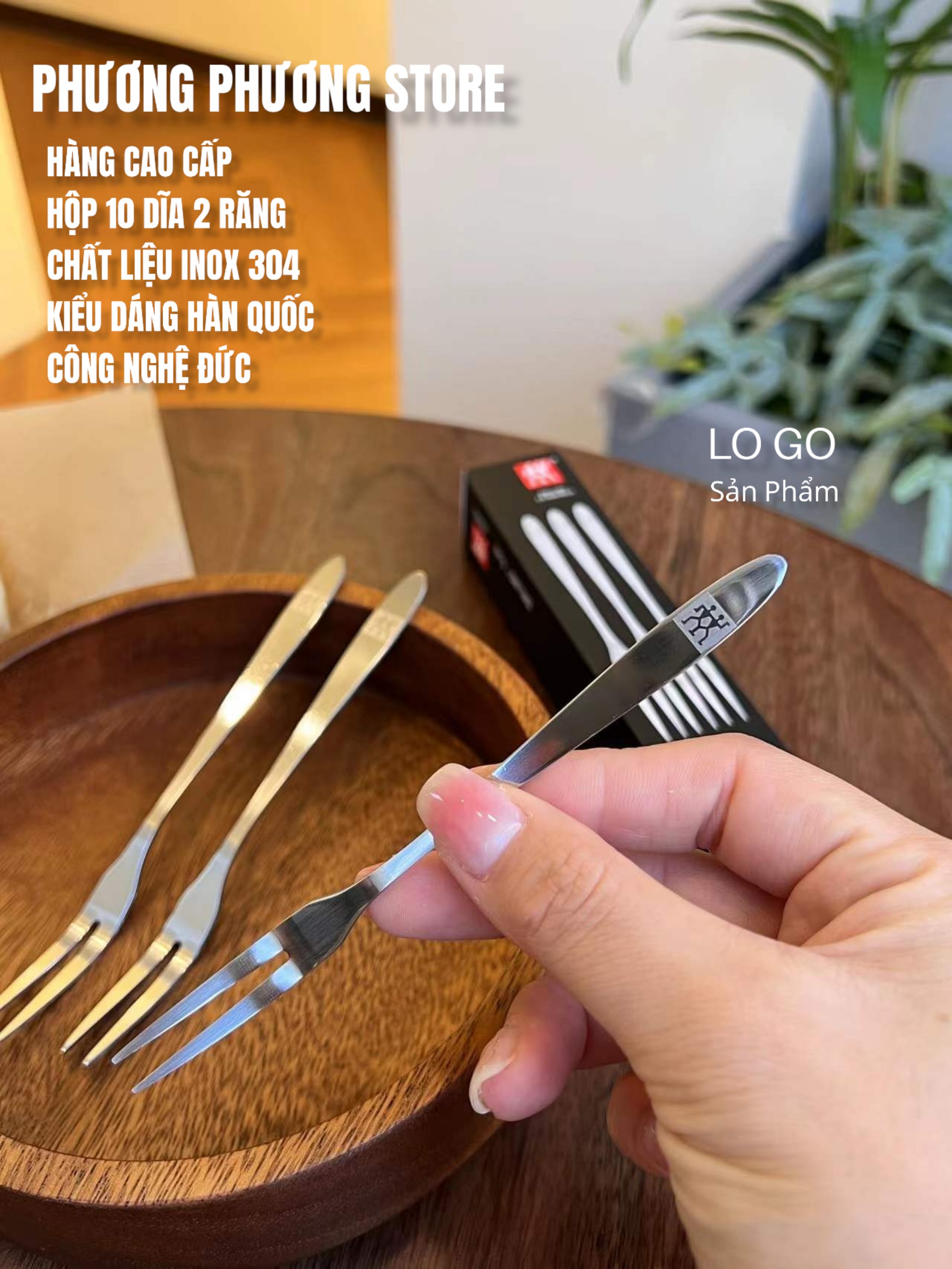 SÉT HỘP 10 NĨA / DĨA HÀN QUỐC 2 RĂNG CAO CẤP