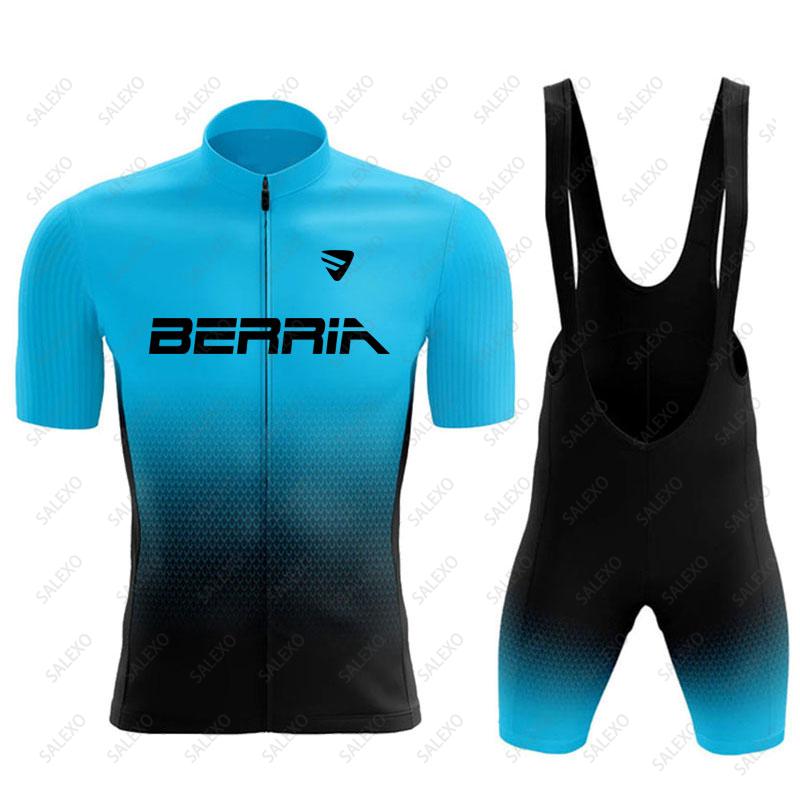 Bộ xe đạp Berria Set 2023 Mùa hè Đàn ông đi xe đạp Bộ đua xe đạp phù hợp với quần áo xe đạp leo núi thoáng khí Color: 8 Size: S