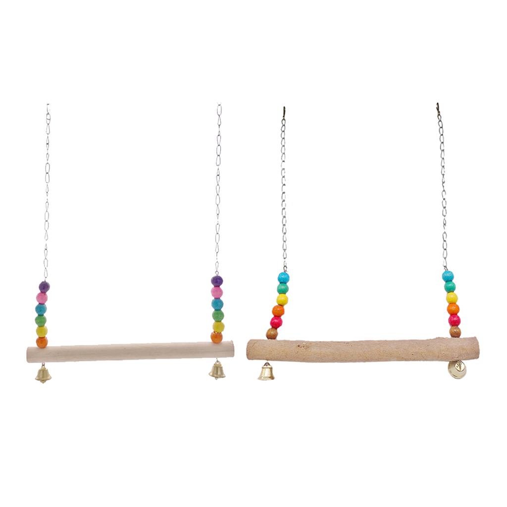 Pet Chicken Swing Toys Wooden Birds Stand Perch Parrot Chew Toys for Hens Large Bird Parrot Macaw Training