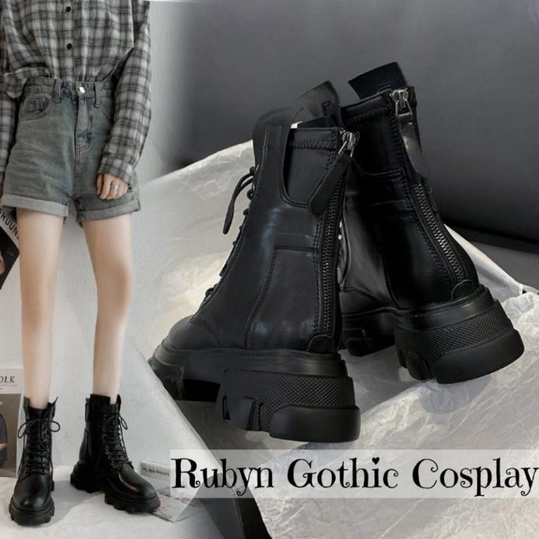 Giày Boots chiến binh khoá kéo cool ngầu độc lạ mới ( dây kéo phía sau )