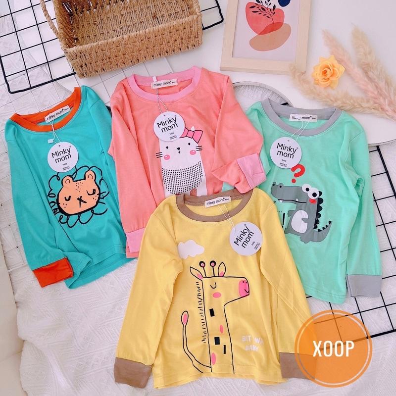 BỘ DÀI THUN LẠNH IN HOẠ TIẾT VÁ GỐI TRÒN CHO BÉ