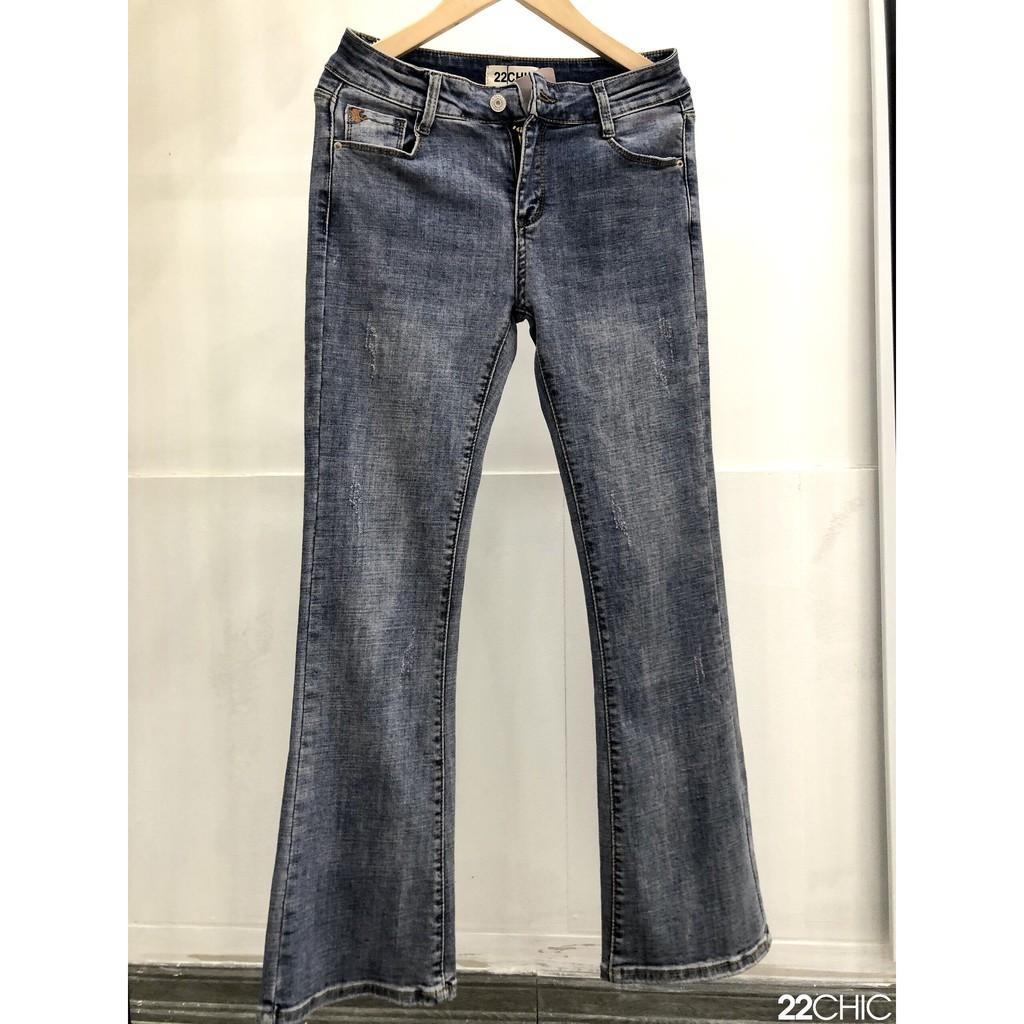 Quần jean ống loe cạp cao tôn dáng - 22CHIC