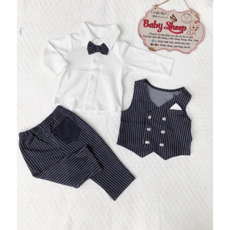 Set bộ vest công tử 3 chi tiết vest rời đầy tháng/thôi nôi bé trai 4-14kg HÀNG CAO CẤP LOẠI 1