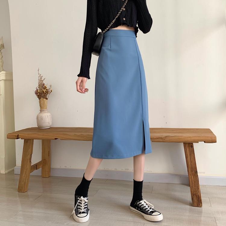 Chân Váy Công Sở dáng dài Chữ A Sẻ Trước phong cách ulzzang Hàn Quốc mới nhất