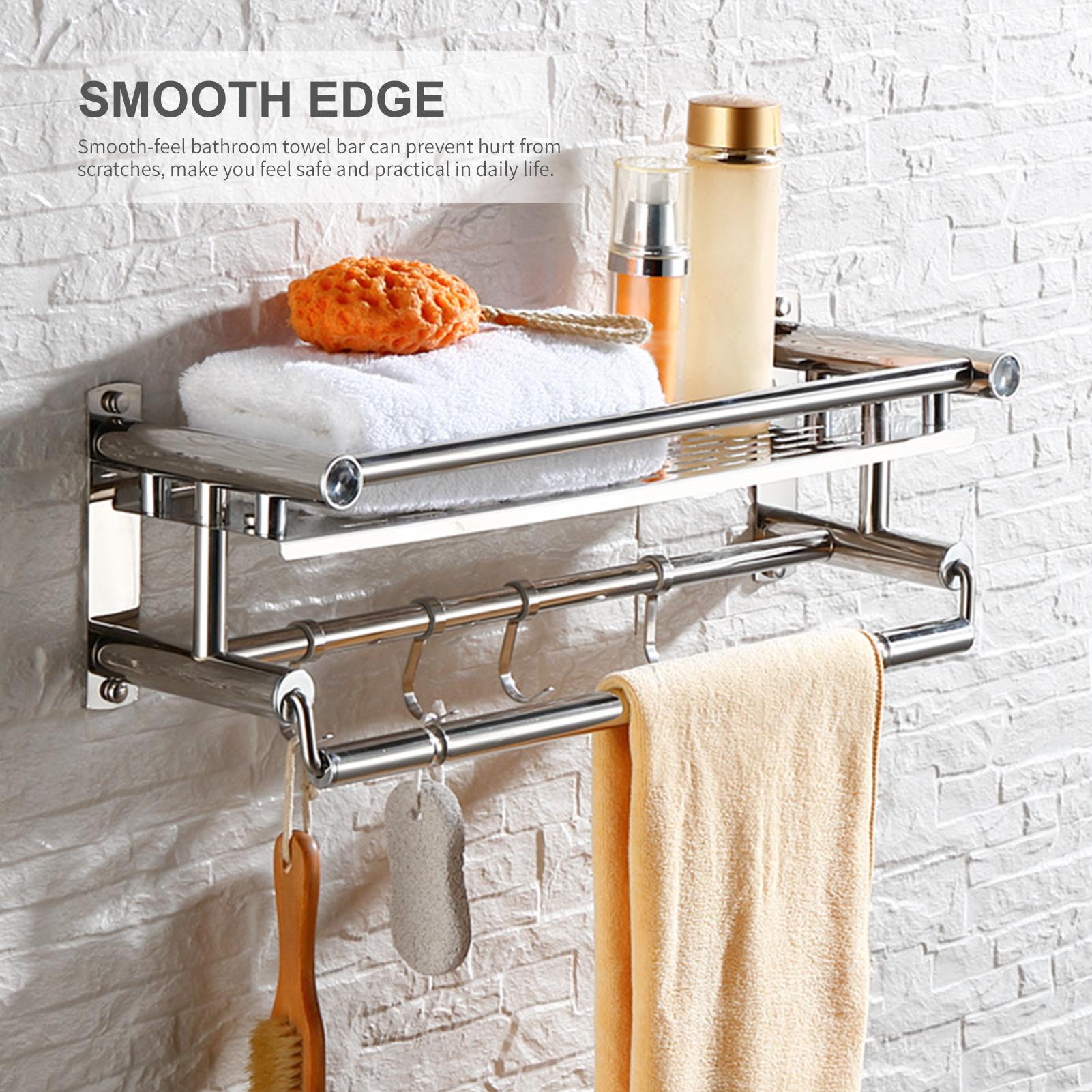 Giá treo khăn tắm kèm 4 móc treo đồ dùng nhà tắm