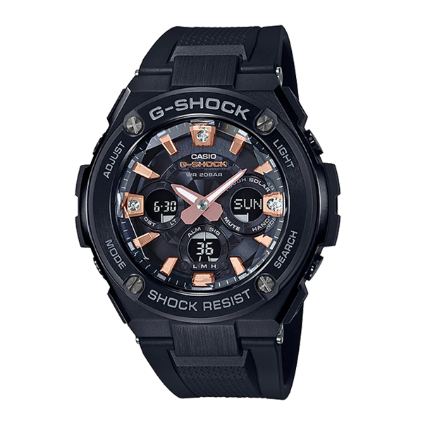 Đồng Hồ Nam Dây Nhựa Casio G-Shock GST-S310BDD-1ADR Kim Cương Thật - Năng lượng mặt trời - Phiên Bản Giới Hạn -  GST-S310BDD-1A Genuine Diamonds