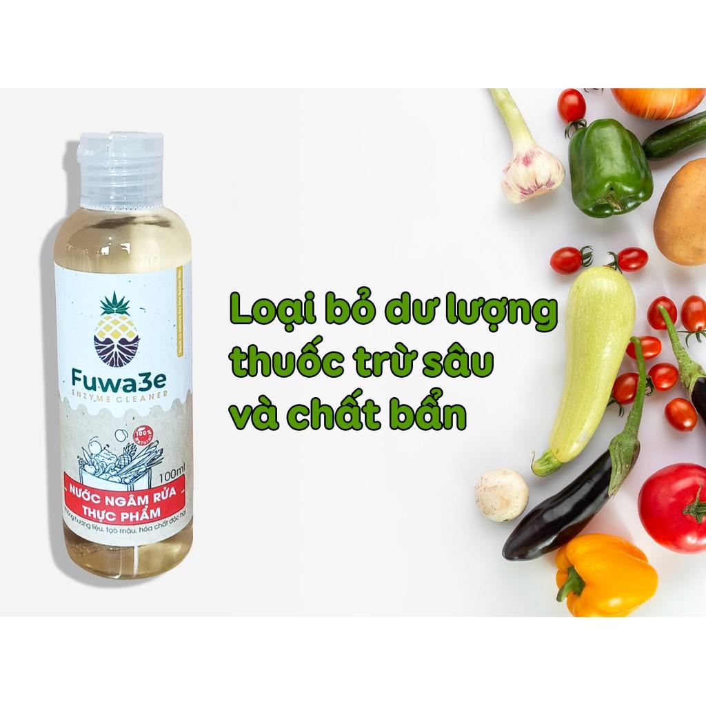 Nước ngâm rửa thực phẩm Fuwa3e hữu cơ organic khử mùi loại bỏ thuốc sâu chất bẩn 100ml