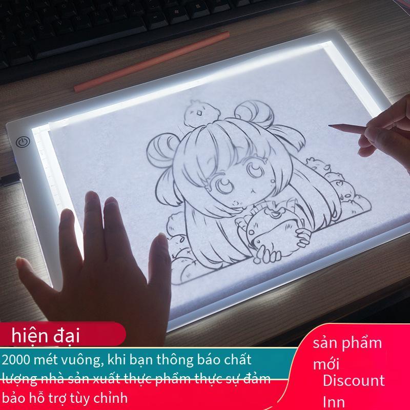 Phong cách mới nhất Jishengke hoạt hình a4a3 chép bảng led chép tranh bảng thư pháp xuyên viết phát sáng bàn dụng cụ mở rộng