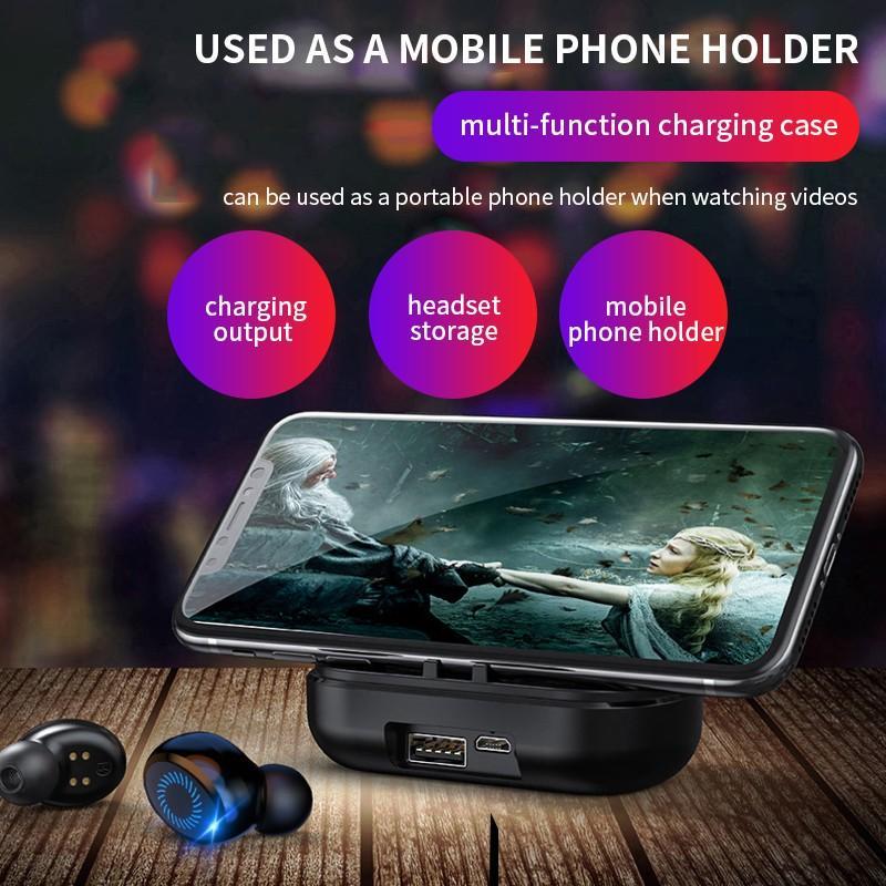 8D Tai Nghe Không Dây Bluetooth VINETTEAM V5.0 Thể Thao Tai Nghe Không Dây LED Màn Hình Điều Khiển Cảm Ứng Stereo Tai Nghe Nhét Tai Có Mic , Chống Nước IPX5, Tương Thích Cao Cho Tất Cả Điện Thoại - Hàng Nhập Khẩu