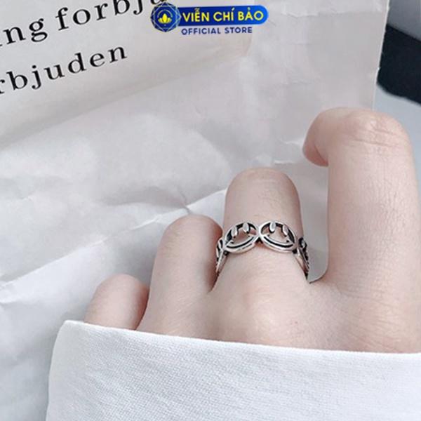 Nhẫn bạc nữ mặt cười chất liệu bạc S925 trẻ trung cá tính Viễn Chí Bảo N000387