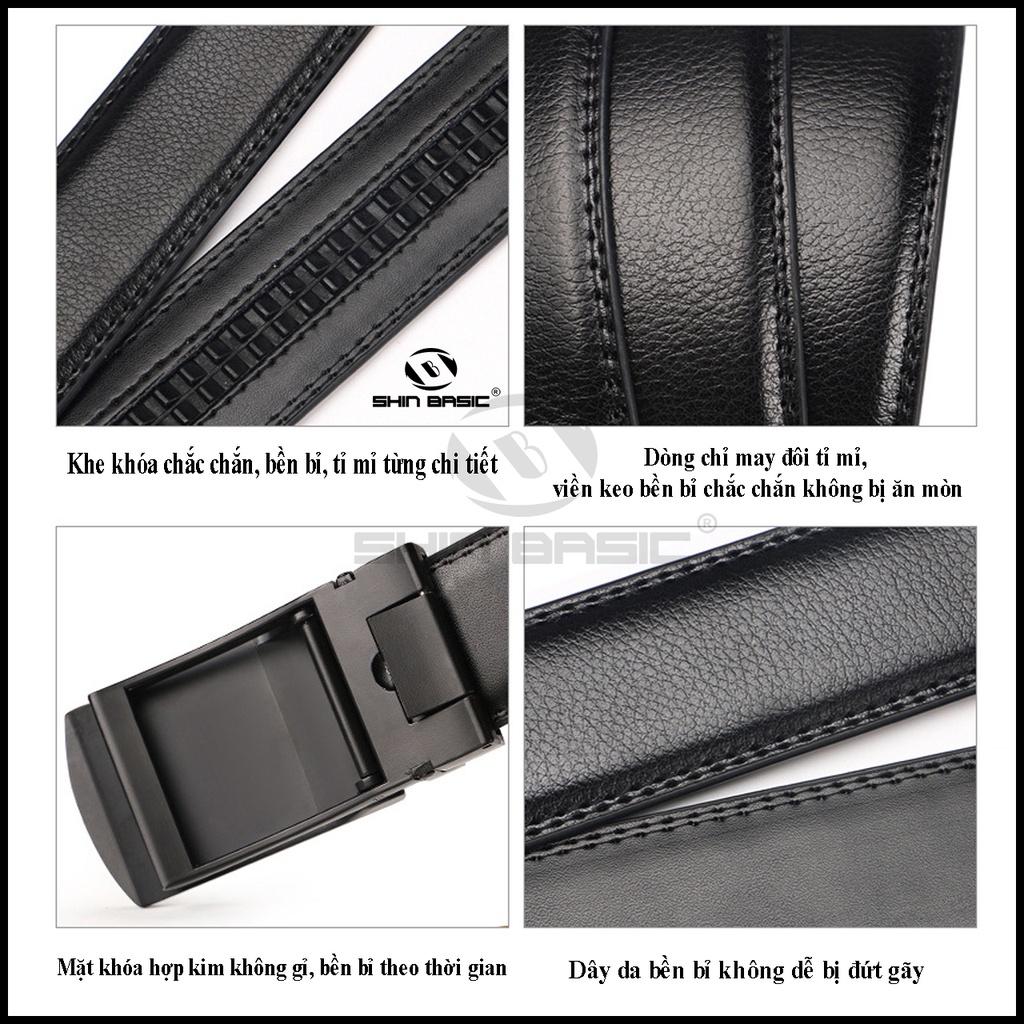 Dây Thắt Lưng, Nịt Nam Da Bò Cao Cấp - ShinBasic, Bảng Khoá Tự Động, Thời Trang Công Sở,  BELTS21BAS13-1