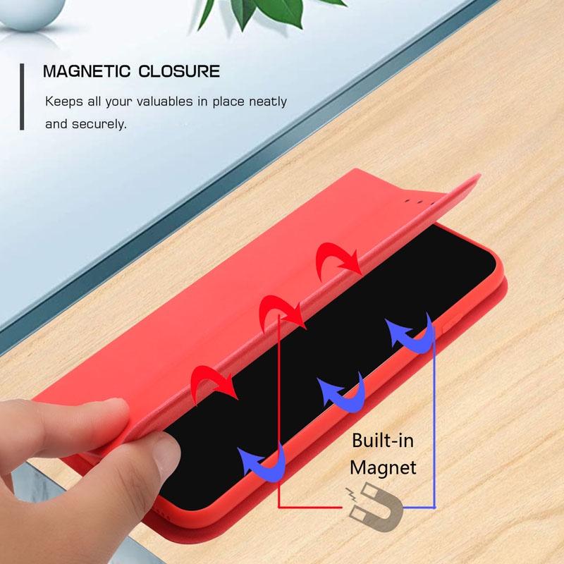 Ốp điện thoại da gập ba siêu mỏng màu trơn đơn giản cho iPhone 11 Pro Max 12 Mini 12 Pro Max