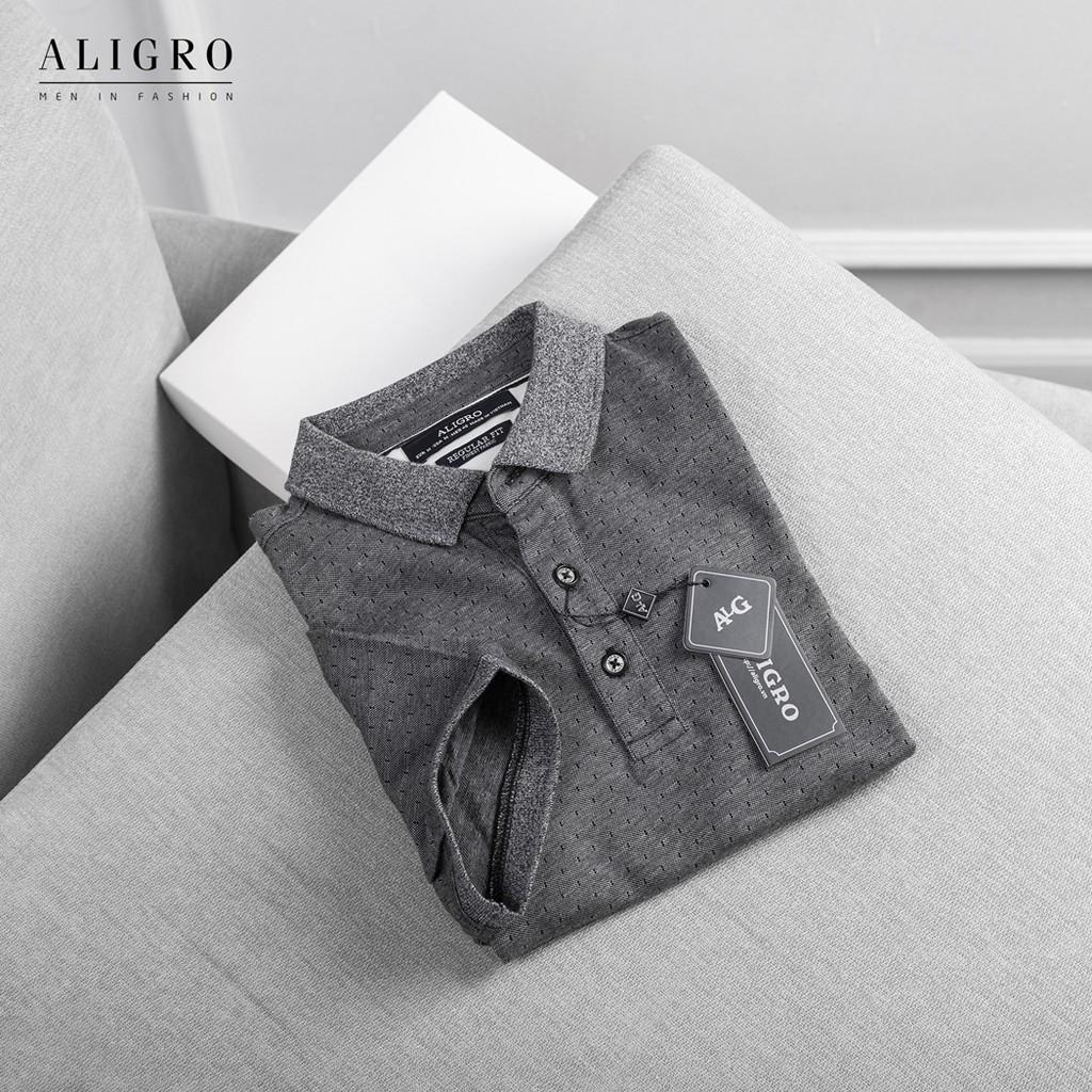 Áo polo nam cộc tay trơn màu xám đậm aligro ALGPLO46