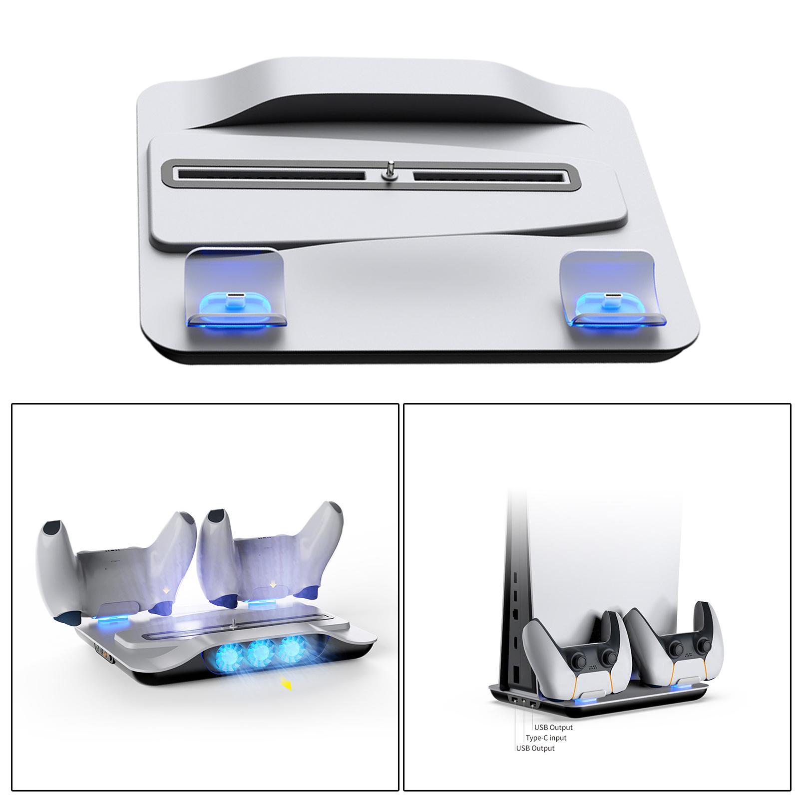 For PS5 Dual Controller Charger, Controller USB Charging Station Dock, with Cooling Fan Charging Station for Playstation5 Controller