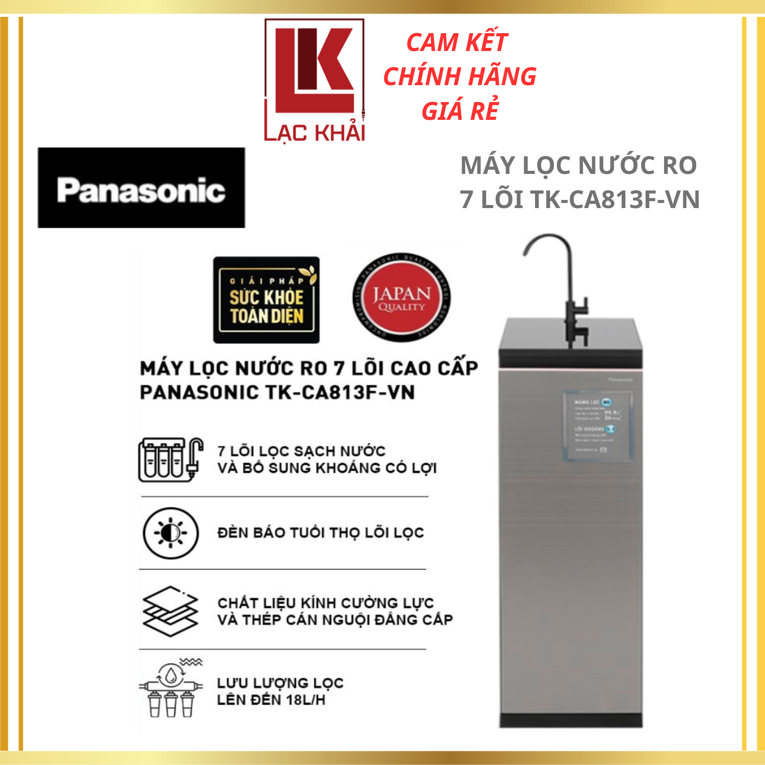 Máy lọc nước RO Panasonic TK-CA813F-VN 7 lõi - Hàng chính hãng - Bảo hành 12 tháng chính hãng