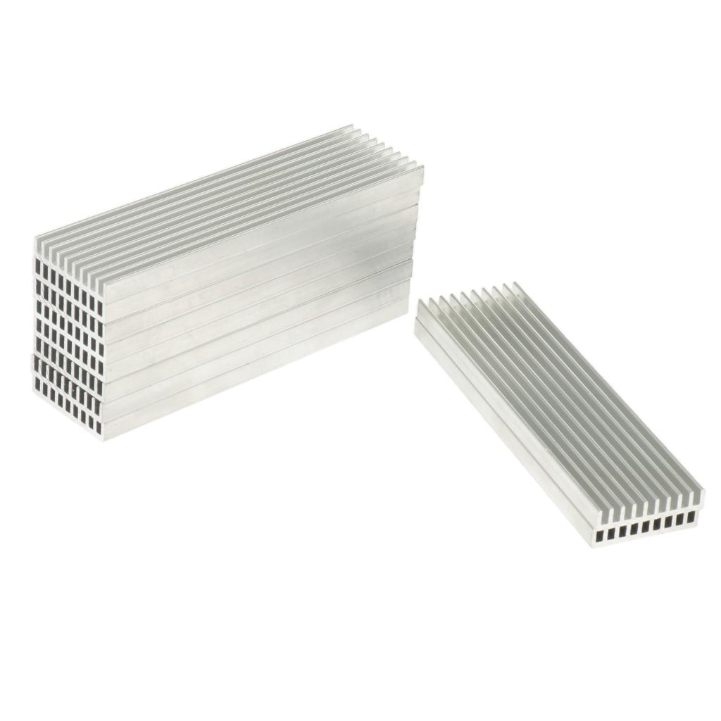 Phép Màu Sáng 10 x Tản Nhiệt Nhôm 100x28x6mm Tản Nhiệt Lái Xe Mát Tản Nhiệt Trắng