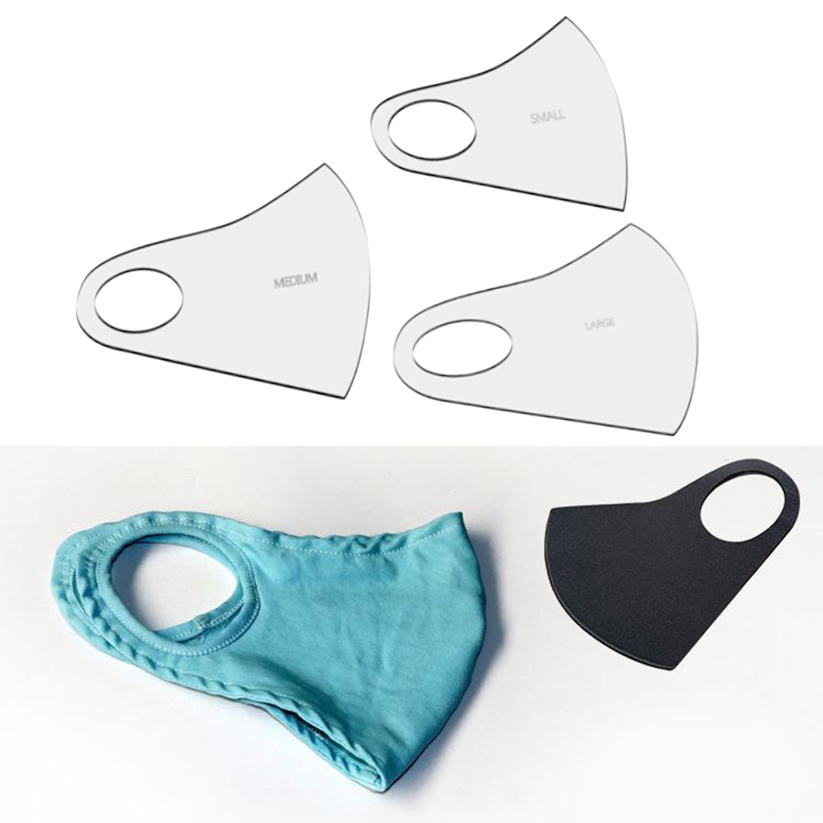 1 Set Acrylic Face Mask Template, Transparent Sewing Guide, Professional Mask Making Clear Template, Various Size - 3 Types