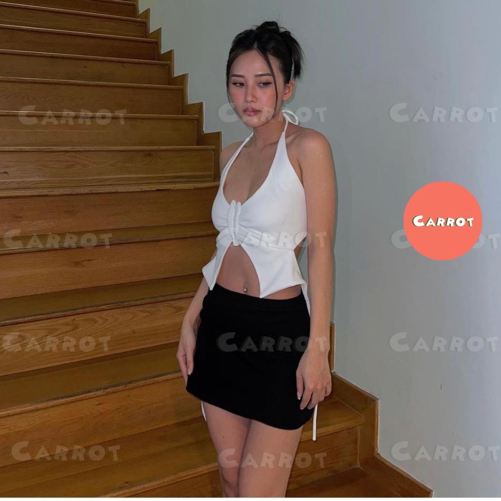 Aó croptop khoét ngực sexy cột dây tôn dáng trendy thời trang nữ carrotxinhdep