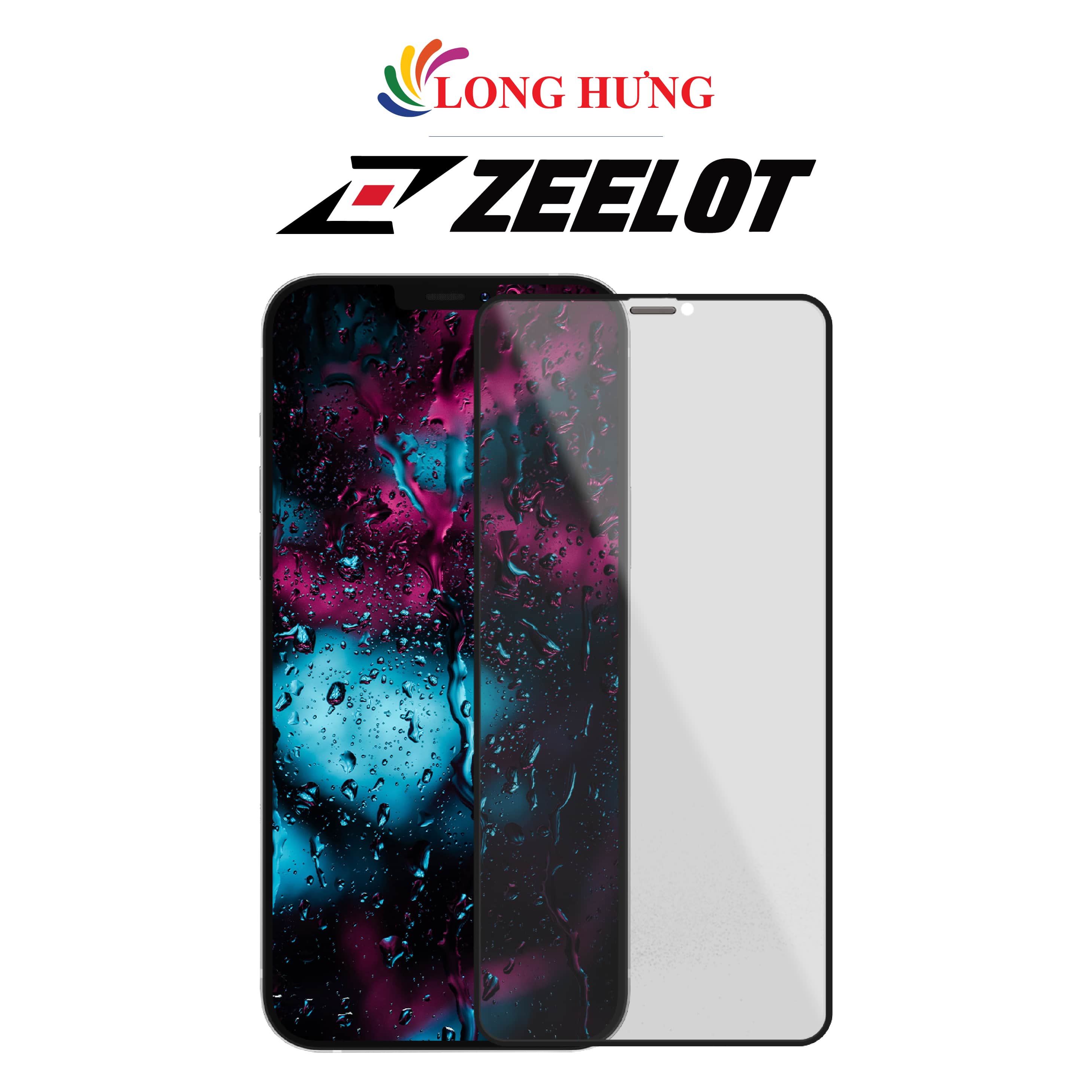 Dán màn hình cường lực Full viền chống nhìn trộm Zeelot dành cho iPhone 15 Pro Max/15 Pro/15 Plus/15/14/13/12/11 - Hàng chính hãng