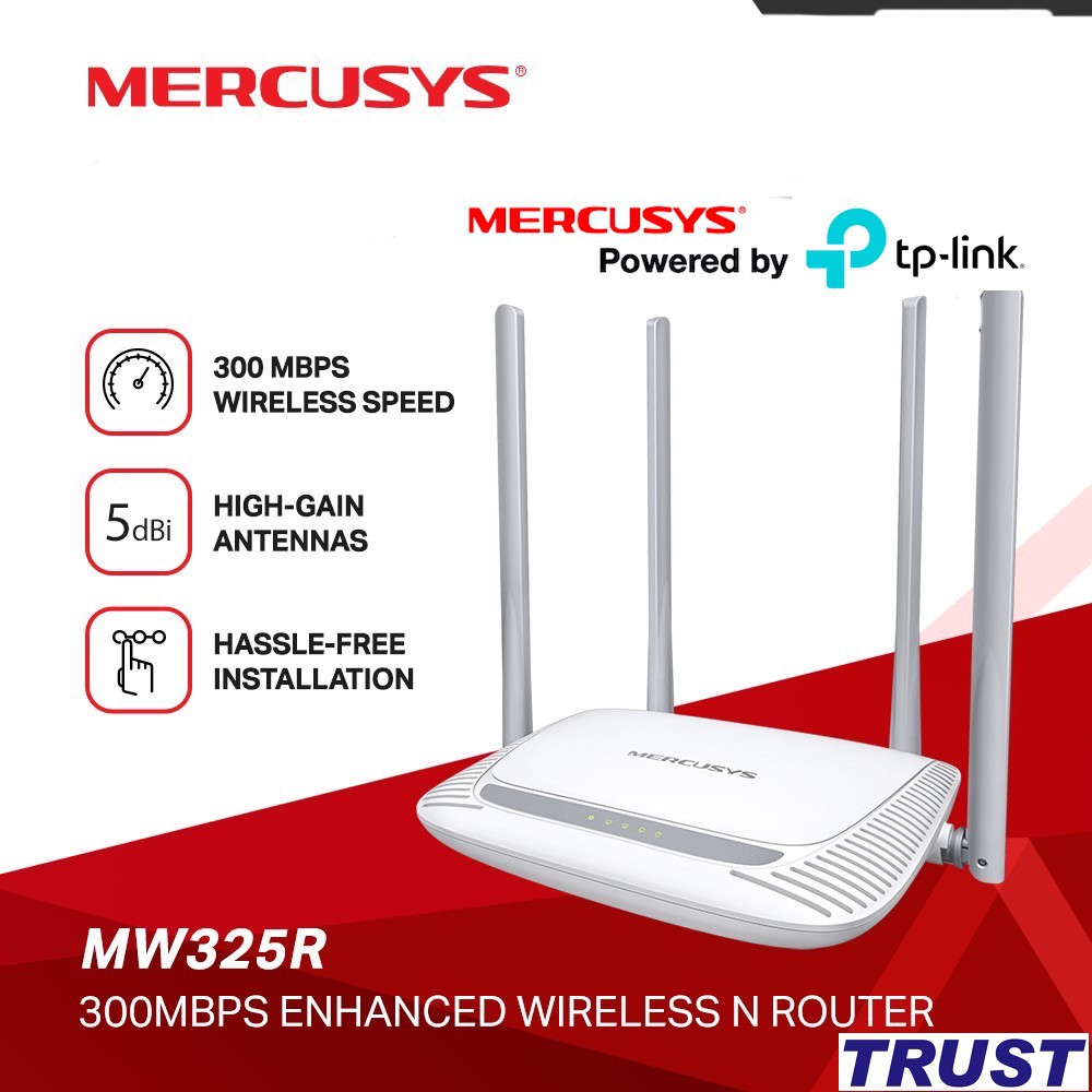 Bộ phát wifi Mercusys MW325R 300Mbps - Hàng Chính Hãng