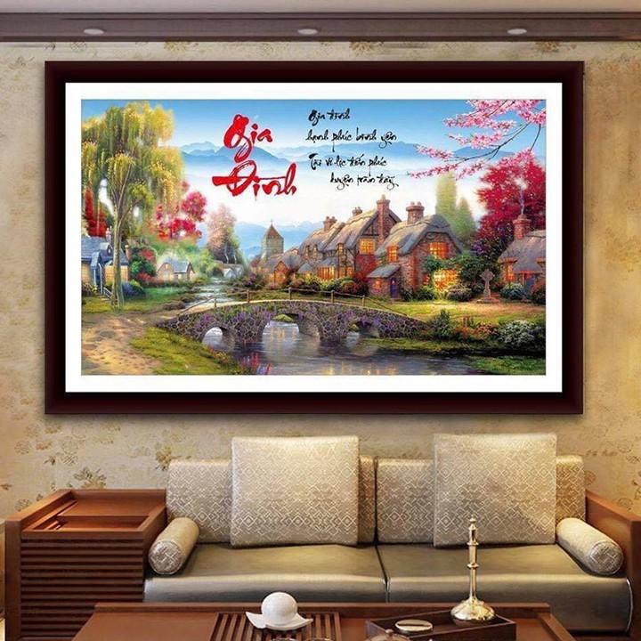 Tranh đá gia đình hạnh phúc bình yên ... LG1993 - kích thước: 110 * 60cm.