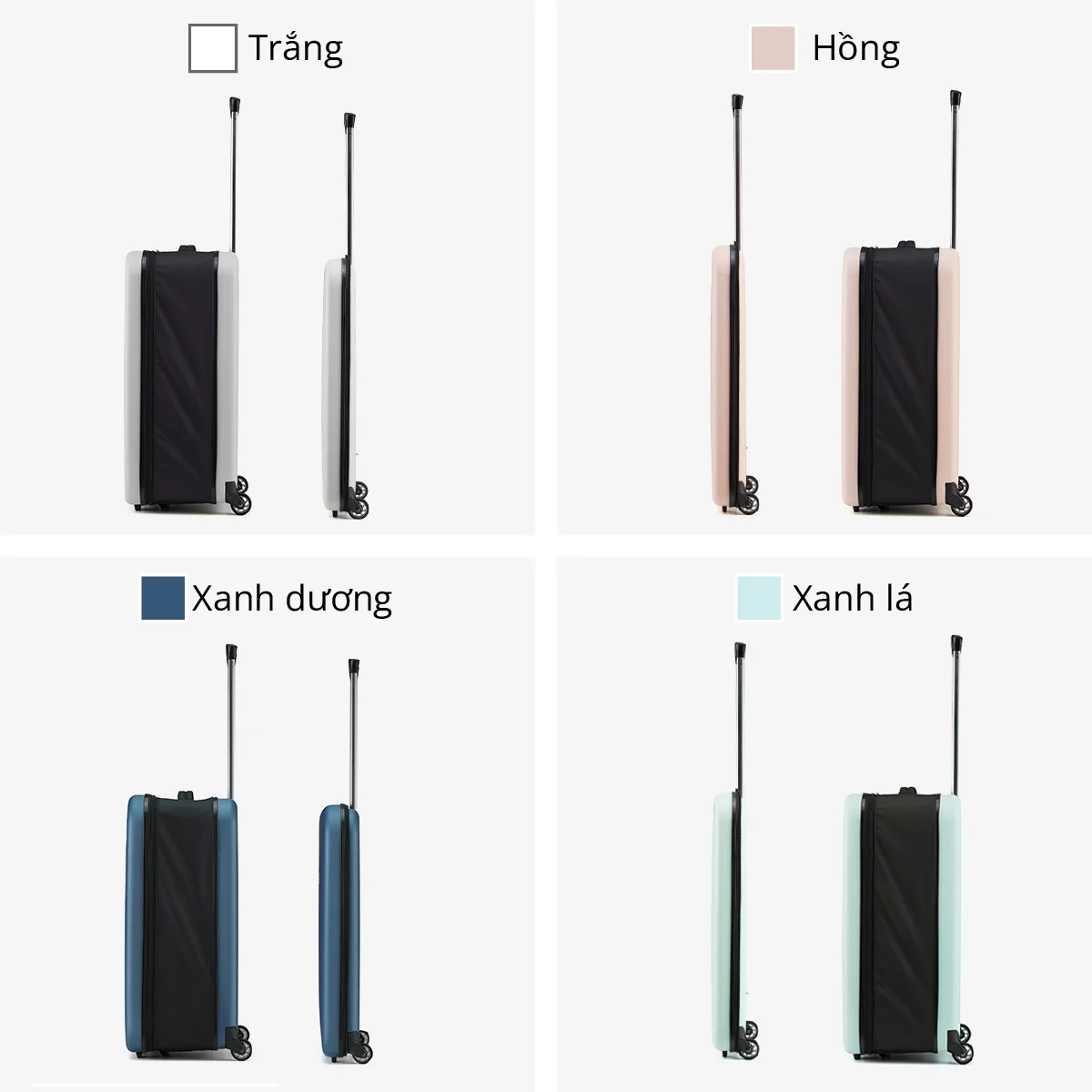 Vali du lịch xếp gọn tiết kiệm không gian Kachi MK355 size 20" / 24" với 4 màu - Hàng chính hãng