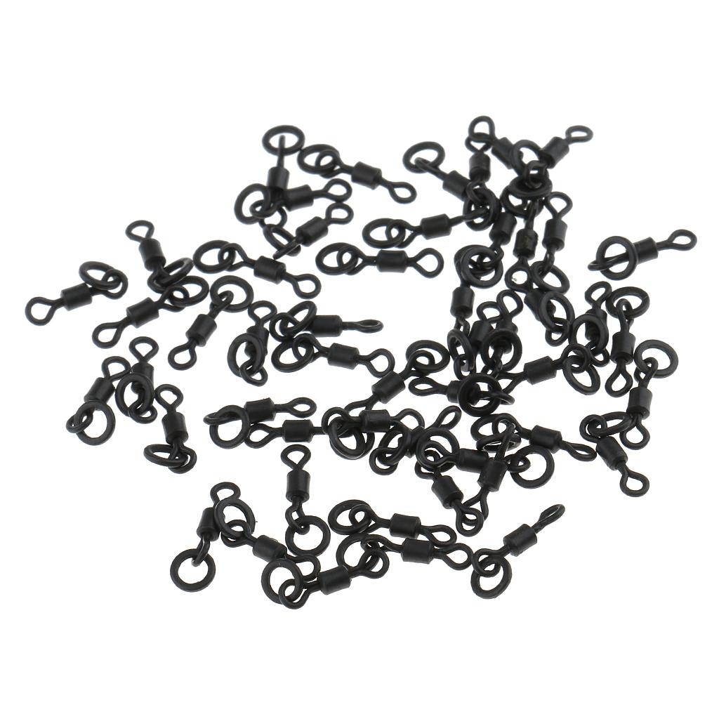 50Pcs Carp Fishing Swivels Micro Hook Ring Swivels Connector Chod Rig 20mm