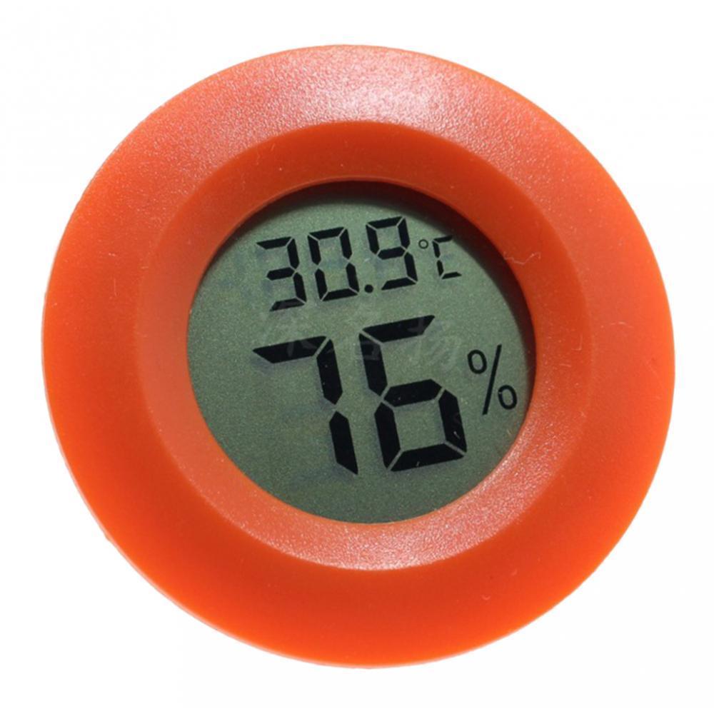 2x Round Reptile Thermometer Humidity Hygrometer Red For Reptile Habitat
