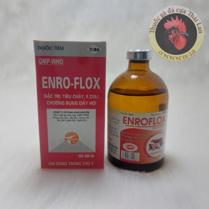 ENROFLOX - đặc tr(ị) tụ huyết trùng , thương hàn , e.coli , sưng phù đầu - gia súc , gia cầm - 1 lọ / 100ml