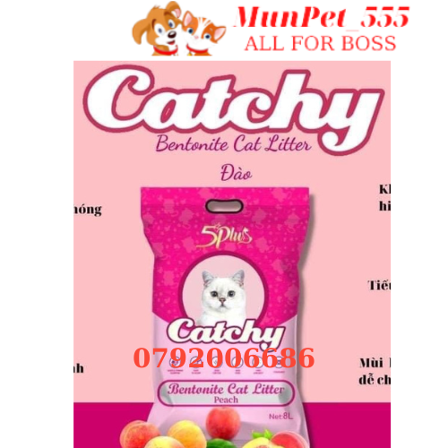 Cát Đất Sét Catchy 8L/4Kg - Cát Vệ SInh Cho Mèo Nhiều Mùi vị