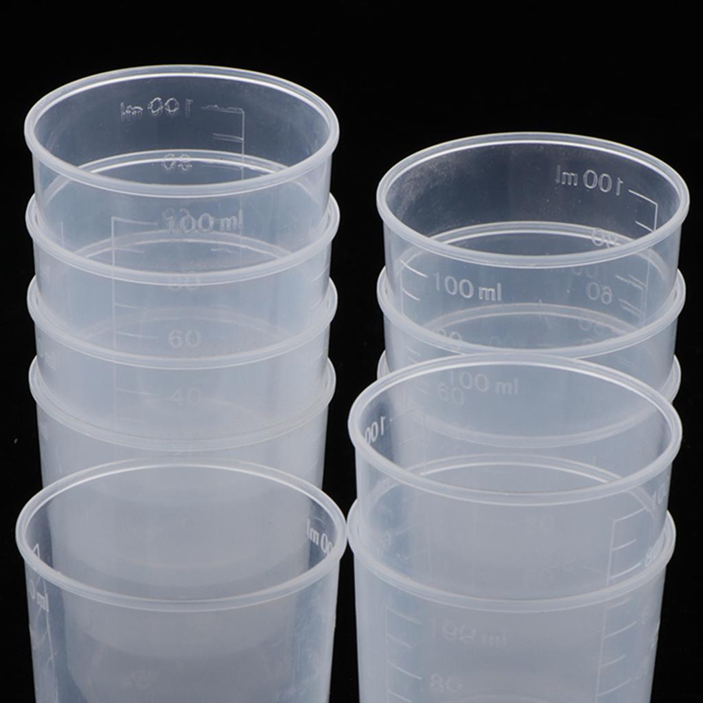 20x Clear Plastic Graduated Cups Beaker for Silicone Liquid Resin Jewelry Glue