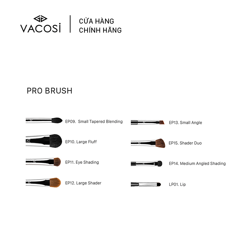 Cọ Mi Cuốn PRO VACOSI - RP02 Brow &amp; Lash (Chổi xoắn cho Mi và Chân mày)