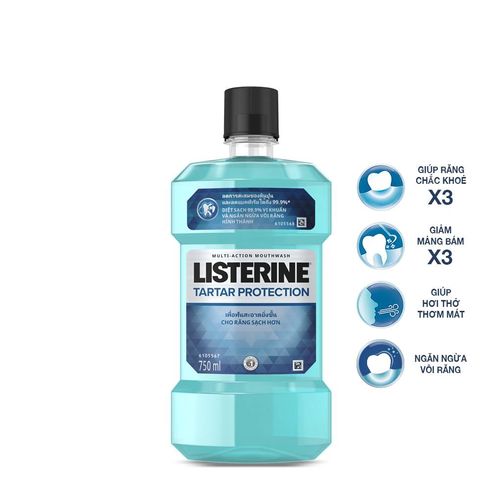 Nước Súc Miệng Ngăn Ngừa Vôi Răng Listerine Tartar Protection (750ml) - 8850007811695