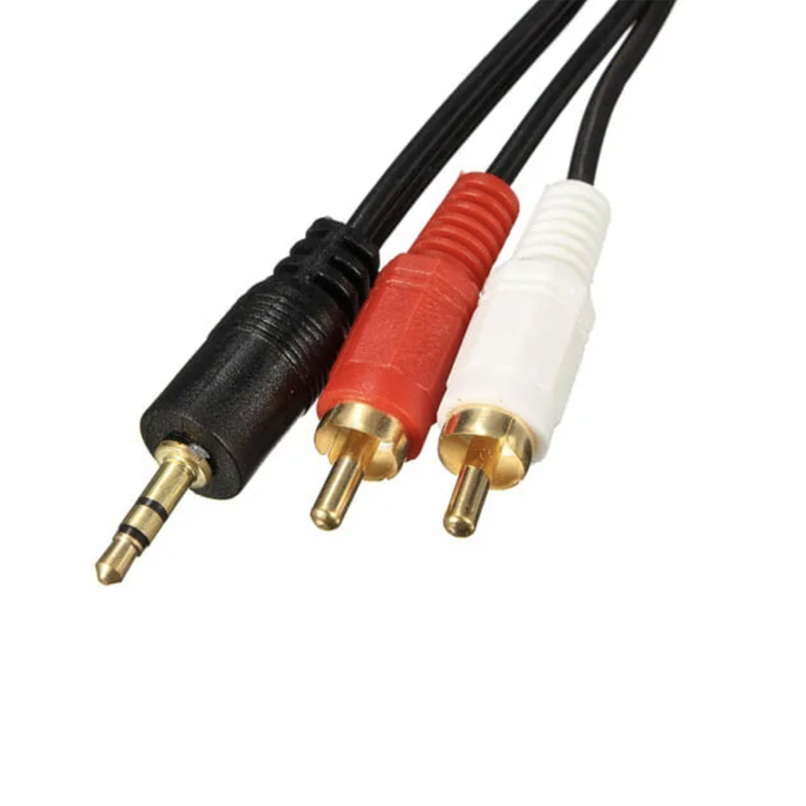 Cáp AV 3.5mm ra 2 đầu bông sen (Cáp loại 1, cáp to, 1.5m) - Hàng nhập khẩu