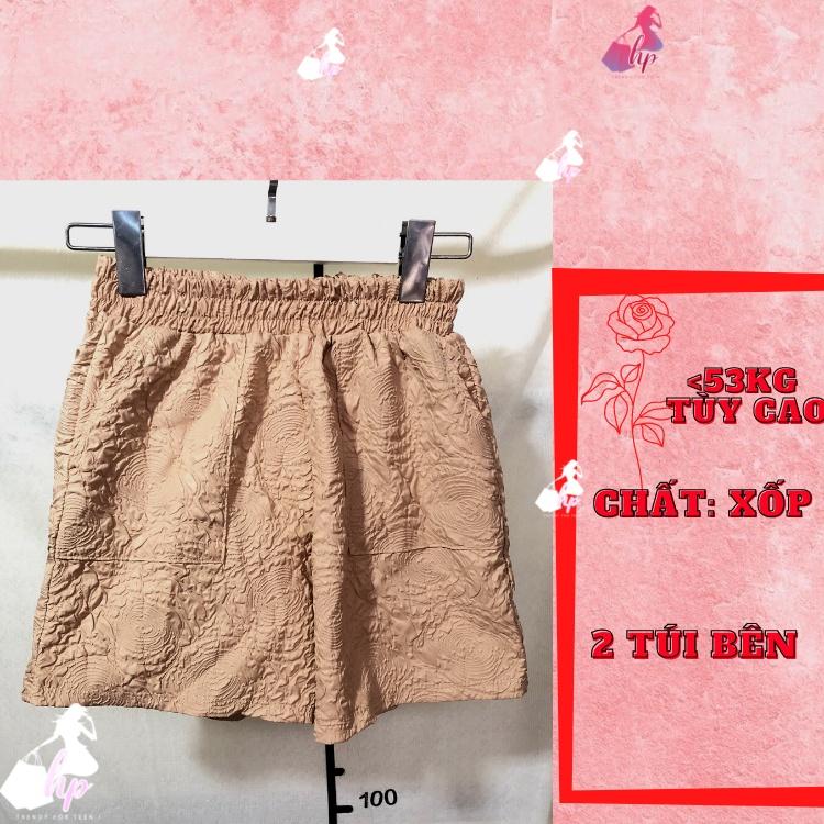 Quần đùi nữ ống rộng, quần short lưng cao xốp sang chảnh mặc nhà đi chơi kiểu hàn quốc VD293