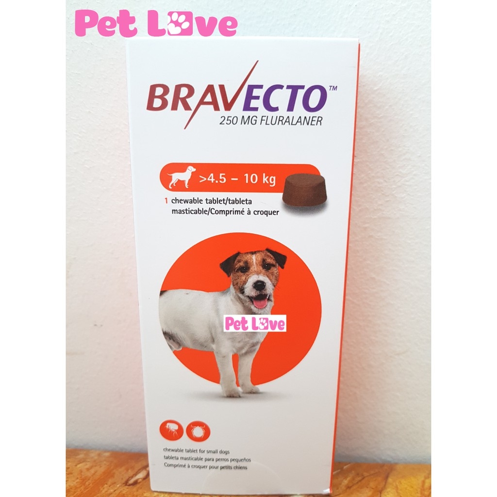 Bravecto diệt ghẻ, ve rận, bọ chét (chó 4,5 - 10kg)