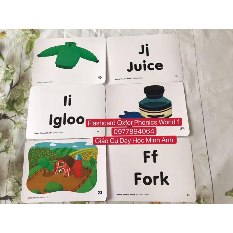 Flashcards Oxford Phonics World 1 ️104 thẻ phonics thiết kế hai mặt siêu đẹp