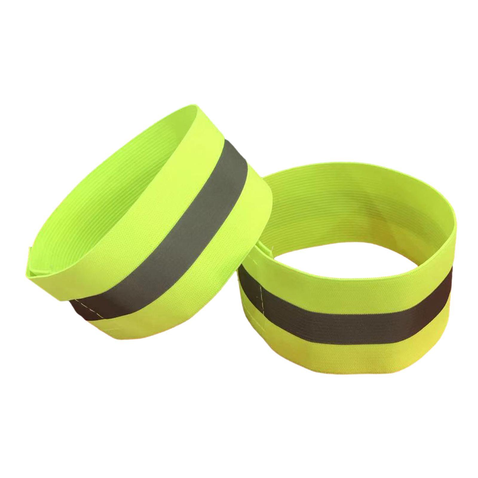2x Reflective Armbands Adjustable Reflective Bands for Sports Adults
