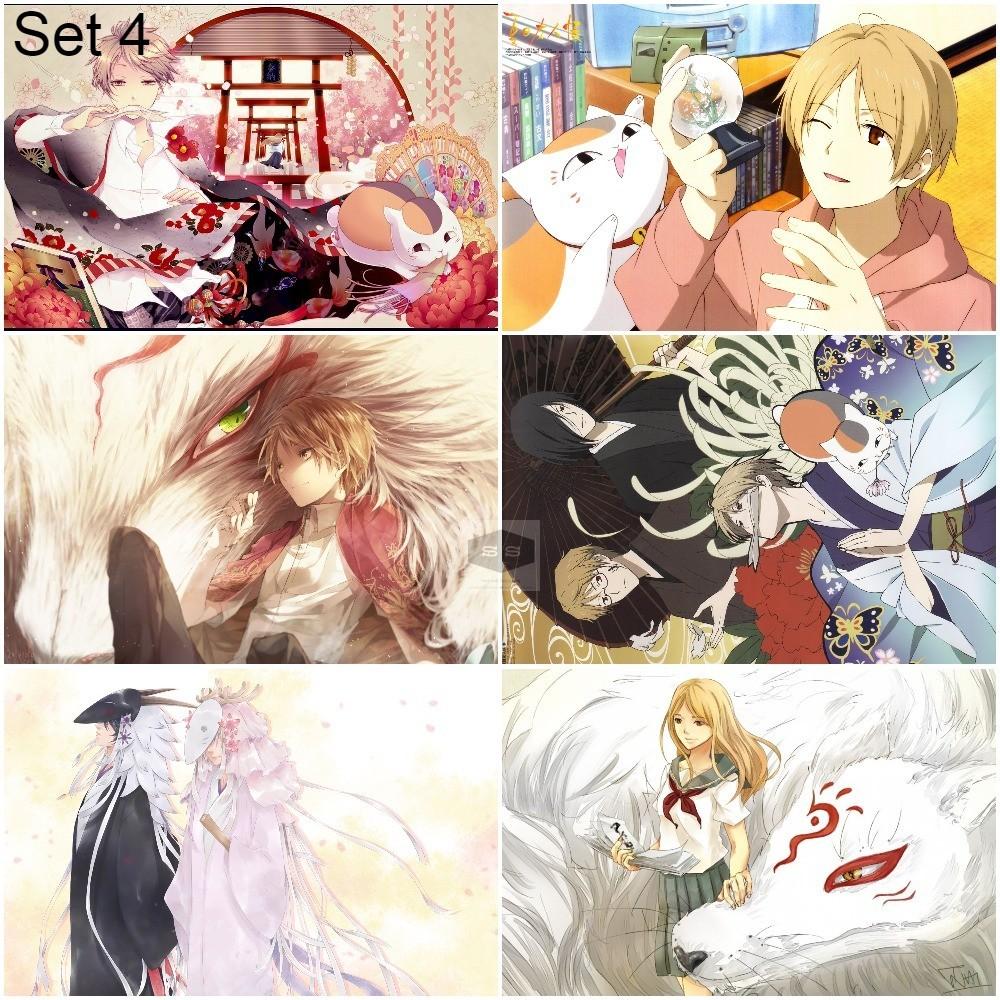 Bộ 6 Áp phích - Poster Anime Natsume's Book of Friends - Natsume Yuujinchou - Hữu nhân sổ (bóc dán) - A3,A4,A5