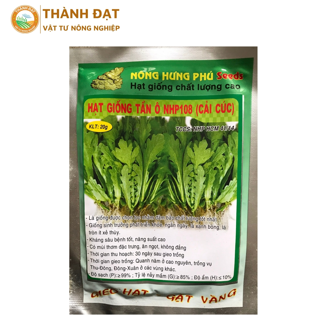 Hạt giống rau cải cúc (rau Tần ô) gói 20gr~2500 hạt Năng suất cao