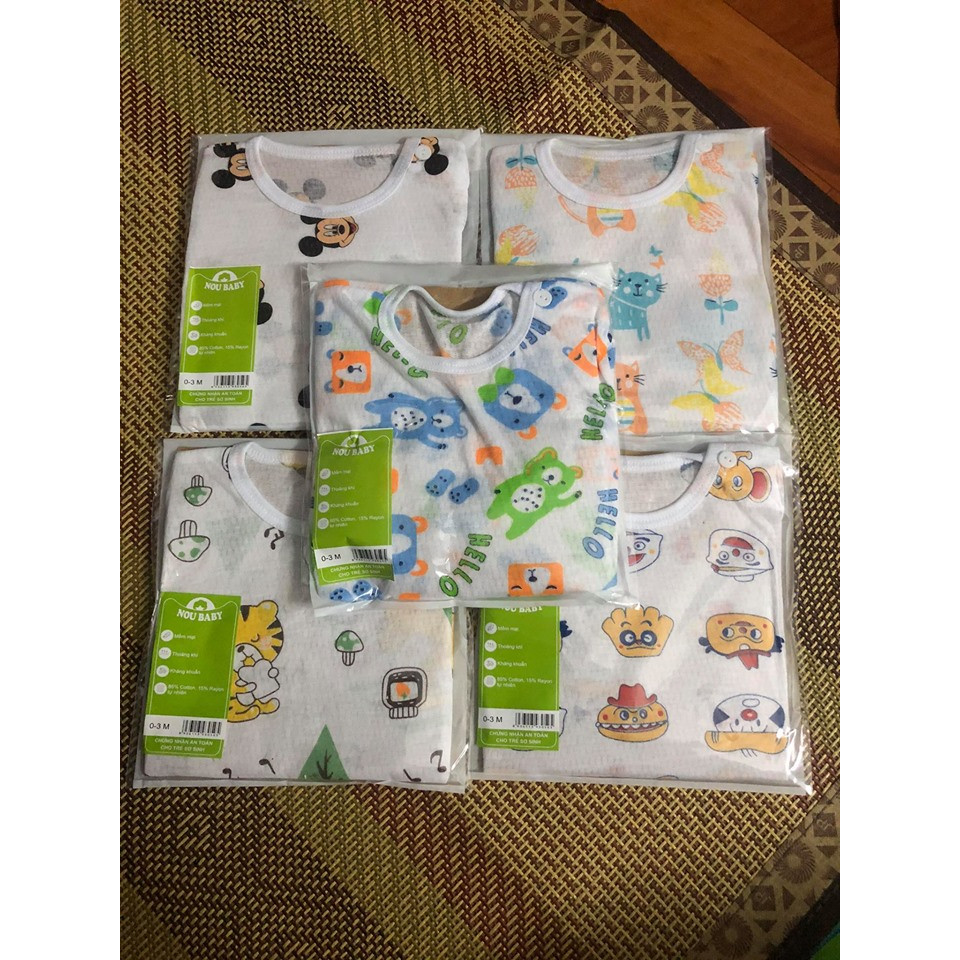 Combo 5 bộ cotton thông hơi cho bé