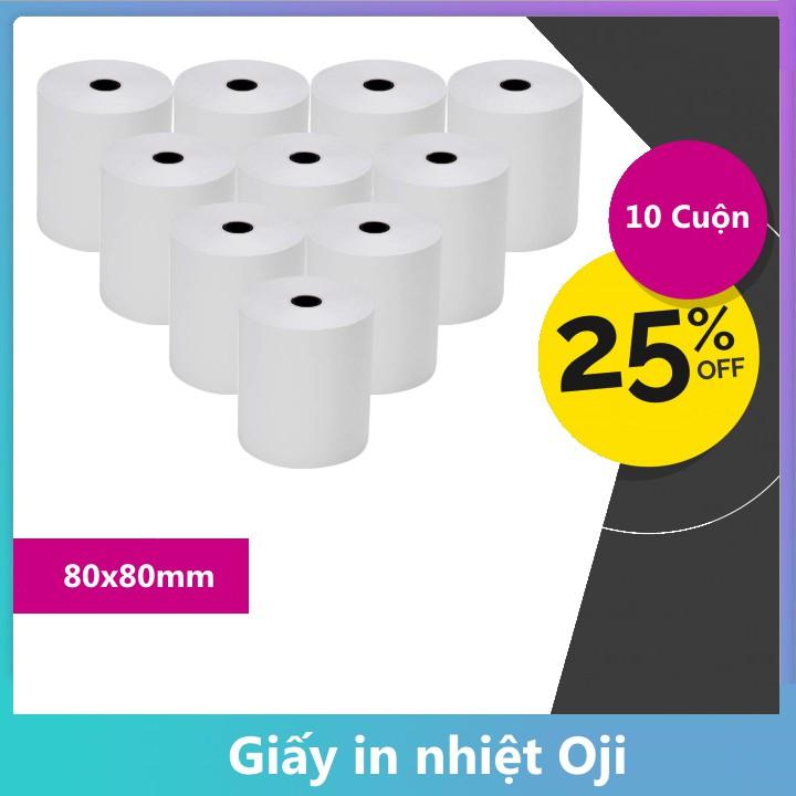 Giấy in nhiệt Oji K80 Phi 80mm (10 Cuộn)