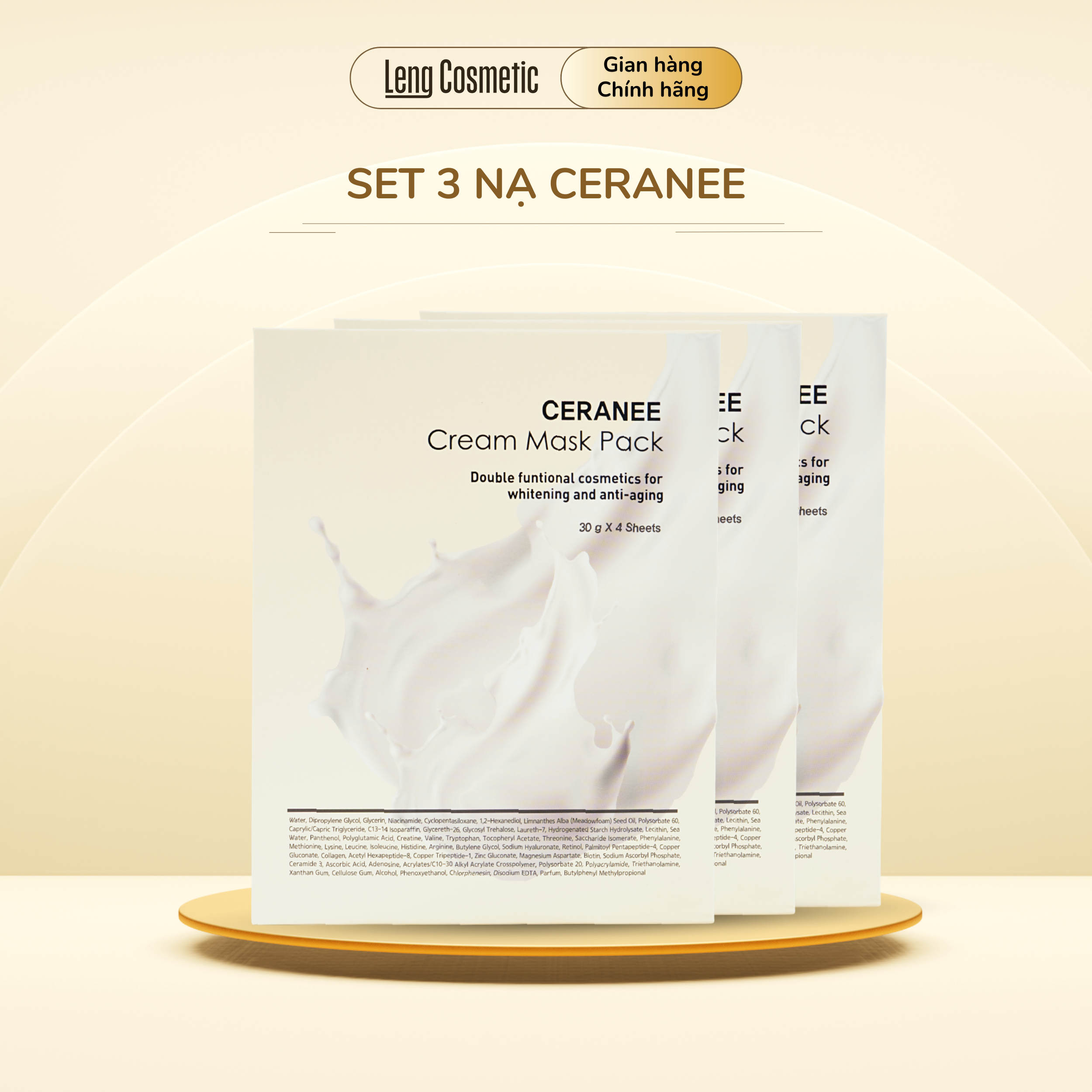 MẶT NẠ KEM LẠNH PHỤC HỒI & TÁI TẠO DA CERANEE Sheet 4mask