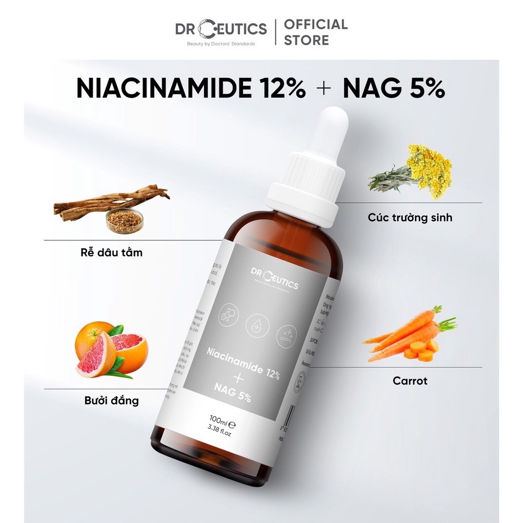 Serum Niacinamide 12% DrCeutics Giảm Thâm Sáng Da Kiềm Dầu